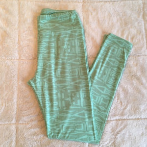 LuLaRoe Turquoise Pattern OS Leggings